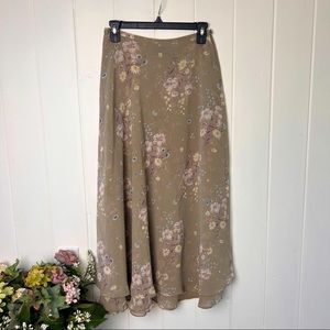 Vintage Express Floral Polyester Skirt